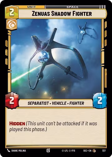 Zenuas Shadow Fighter (Foil) (727), Secrets of Power — Star Wars card price