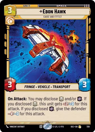 Ebon Hawk - Cause and Effect (Foil) (729), Secrets of Power — Star Wars card price