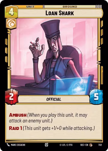 Loan Shark (Foil) (732), Secrets of Power — Star Wars card price