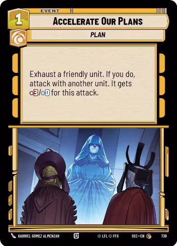 Accelerate Our Plans (Foil) (738), Secrets of Power — Star Wars card price