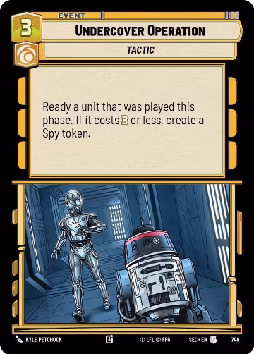 Undercover Operation (Foil) (746), Secrets of Power — Star Wars card price