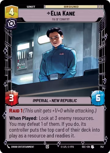 Elia Kane - False Convert (Foil) (752), Secrets of Power — Star Wars card price