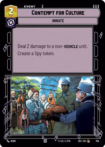 Contempt for Culture (Foil) (756), Secrets of Power — Star Wars card price