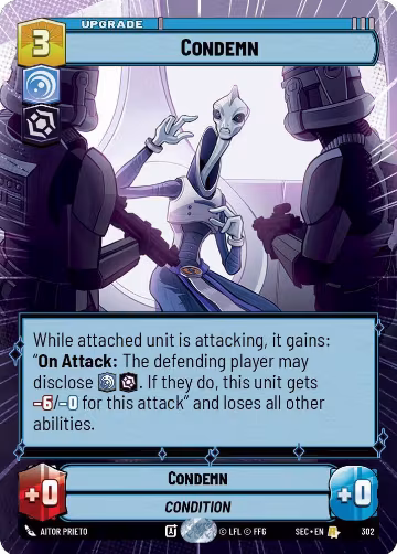 Condemn (Hyperspace) (302), Secrets of Power — Star Wars card price