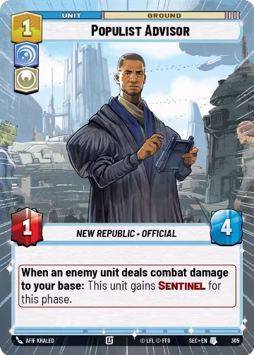 Populist Advisor (Hyperspace) (305), Secrets of Power — Star Wars card price