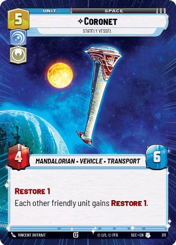 Coronet - Stately Vessel (Hyperspace) (311), Secrets of Power — Star Wars card price