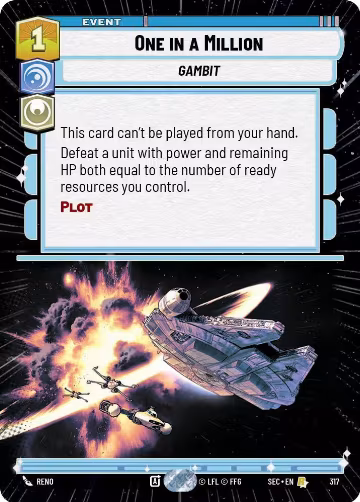 One in a Million (Hyperspace) (317), Secrets of Power — Star Wars card price