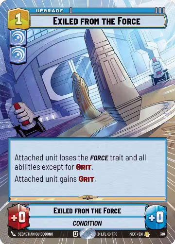 Exiled from the Force (Hyperspace) (318), Secrets of Power — Star Wars card price