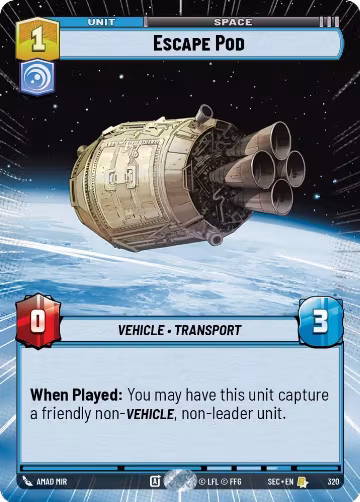 Escape Pod (Hyperspace) (320), Secrets of Power — Star Wars card price
