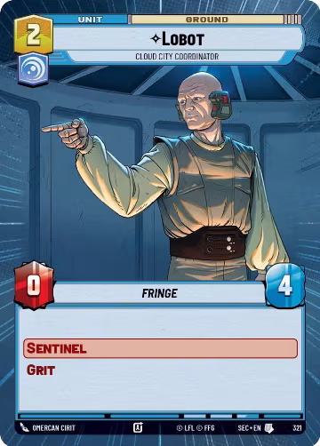 Lobot - Cloud City Coordinator (Hyperspace) (321), Secrets of Power — Star Wars card price