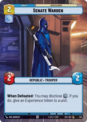 Senate Warden (Hyperspace) (323), Secrets of Power — Star Wars card price