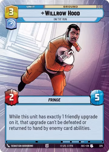 Willrow Hood - On the Run (Hyperspace) (325), Secrets of Power — Star Wars card price