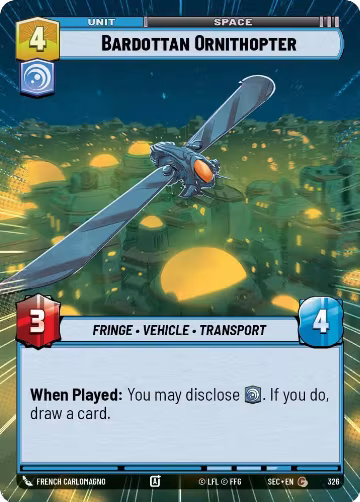 Bardottan Ornithopter (Hyperspace) (326), Secrets of Power — Star Wars card price