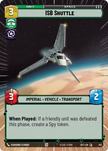ISB Shuttle (Hyperspace) (347), Secrets of Power — Star Wars card price