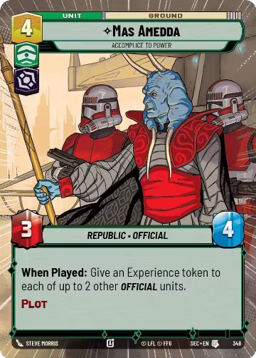 Mas Amedda - Accomplice to Power (Hyperspace) (348), Secrets of Power — Star Wars card price