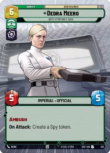 Dedra Meero - With Verifiable Data (Hyperspace) (351), Secrets of Power — Star Wars card price