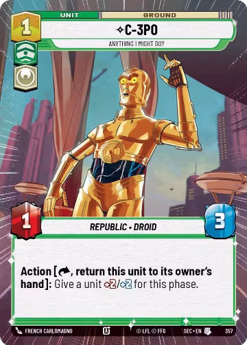 C-3PO - Anything I Might Do? (Hyperspace) (357), Secrets of Power — Star Wars card price