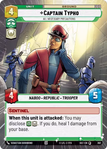 Captain Typho - All Necessary Precautions (Hyperspace) (362), Secrets of Power — Star Wars card price