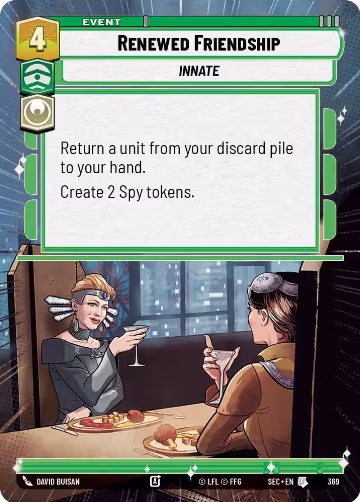 Renewed Friendship (Hyperspace) (369), Secrets of Power — Star Wars card price