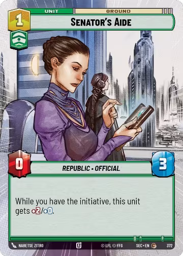 Senator's Aide (Hyperspace) (372), Secrets of Power — Star Wars card price