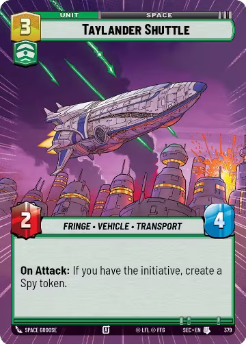 Taylander Shuttle (Hyperspace) (379), Secrets of Power — Star Wars card price