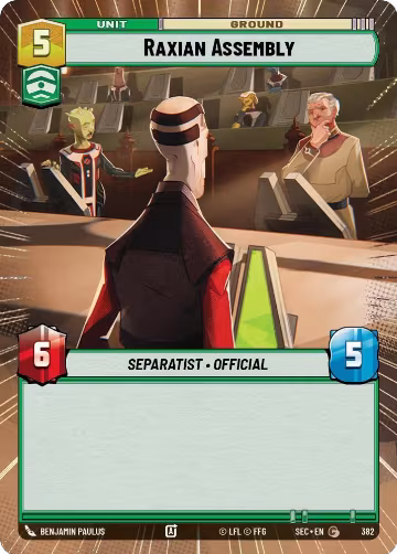 Raxian Assembly (Hyperspace) (382), Secrets of Power — Star Wars card price