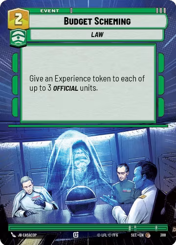 Budget Scheming (Hyperspace) (388), Secrets of Power — Star Wars card price