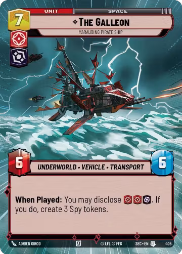The Galleon - Marauding Pirate Ship (Hyperspace) (405), Secrets of Power — Star Wars card price