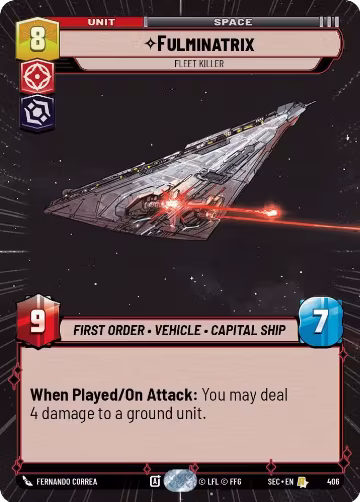 Fulminatrix - Fleet Killer (Hyperspace) (406), Secrets of Power — Star Wars card price