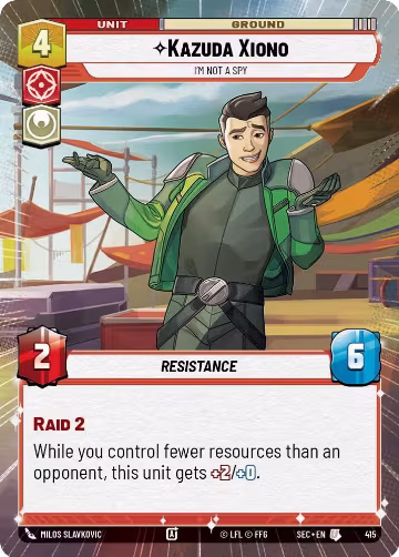 Kazuda Xiono - I'm Not A Spy (Hyperspace) (415), Secrets of Power — Star Wars card price