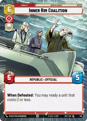 Inner Rim Coalition (Hyperspace) (418), Secrets of Power — Star Wars card price