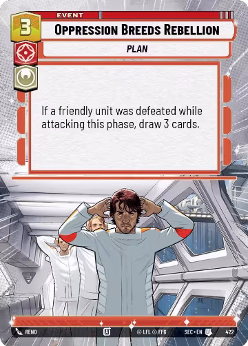 Oppression Breeds Rebellion (Hyperspace) (422), Secrets of Power — Star Wars card price
