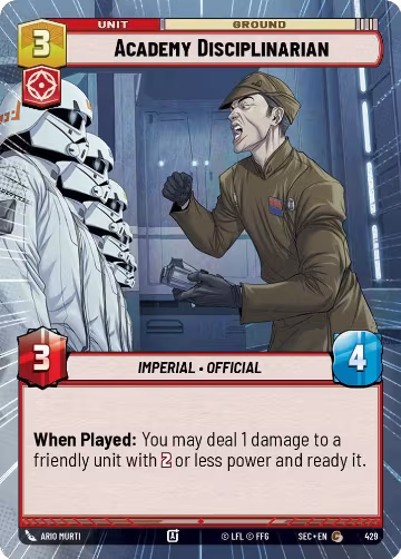 Academy Disciplinarian (Hyperspace) (429), Secrets of Power — Star Wars card price
