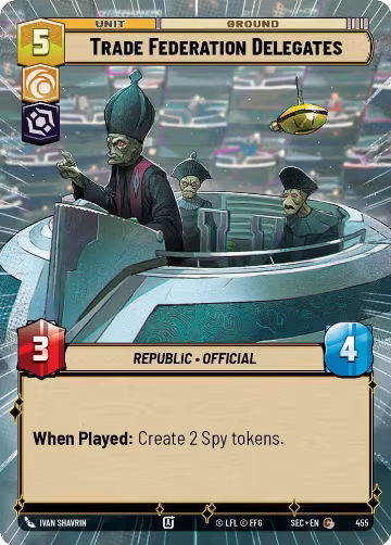 Trade Federation Delegates (Hyperspace) (455), Secrets of Power — Star Wars card price