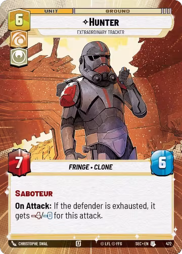 Hunter - Extraordinary Tracker (Hyperspace) (472), Secrets of Power — Star Wars card price