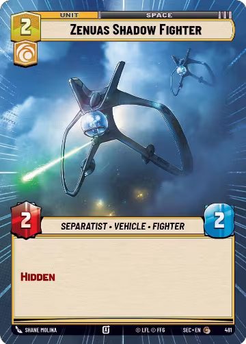 Zenuas Shadow Fighter (Hyperspace) (481), Secrets of Power — Star Wars card price