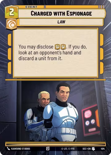 Charged with Espionage (Hyperspace) (494), Secrets of Power — Star Wars card price