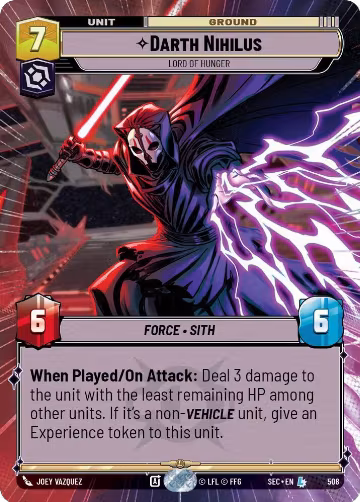 Darth Nihilus - Lord of Hunger (Hyperspace) (508), Secrets of Power — Star Wars card price