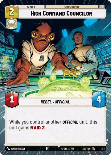High Command Councilor (Hyperspace) (513), Secrets of Power — Star Wars card price