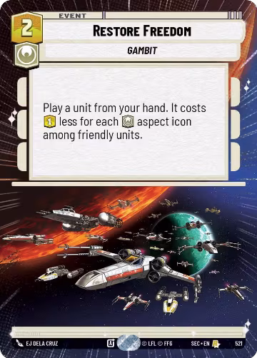 Restore Freedom (Hyperspace) (521), Secrets of Power — Star Wars card price