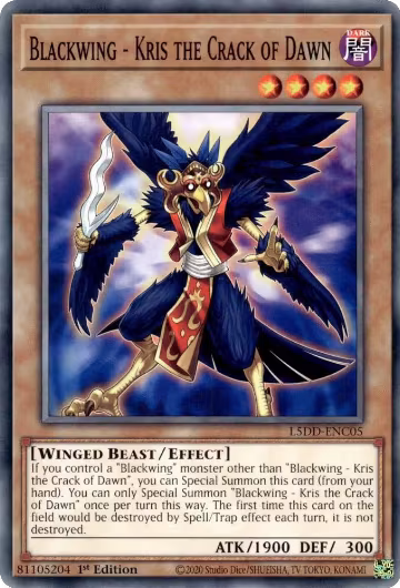 Blackwing - Kris the Crack of Dawn (L5DD-ENC05), Legendary 5D's Decks — Yu-Gi-Oh! card price