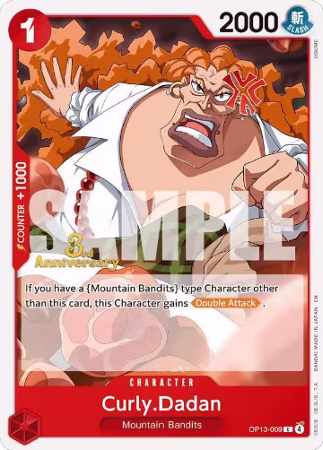 Curly.Dadan (OP13-009), Carrying On His Will: 3rd Anniversary Tournament Cards — One Piece card price