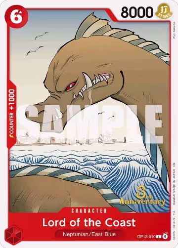 Lord of the Coast (OP13-010), Carrying On His Will: 3rd Anniversary Tournament Cards — One Piece card price