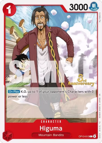 Higuma (OP13-013), Carrying On His Will: 3rd Anniversary Tournament Cards — One Piece card price