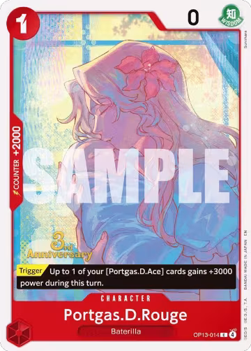 Portgas.D.Rouge (OP13-014), Carrying On His Will: 3rd Anniversary Tournament Cards — One Piece card price
