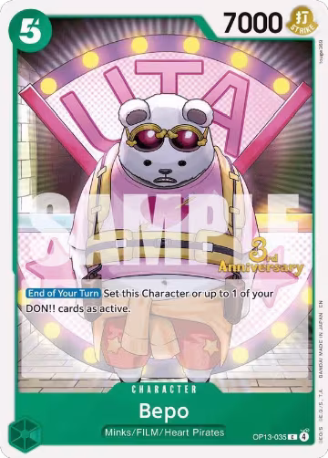 Bepo (OP13-035), Carrying On His Will: 3rd Anniversary Tournament Cards — One Piece card price
