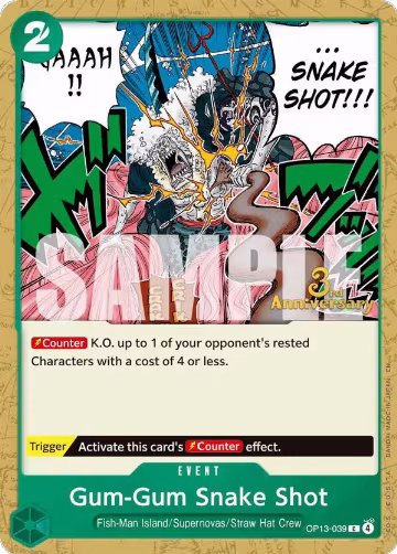 Gum-Gum Snake Shot (OP13-039), Carrying On His Will: 3rd Anniversary Tournament Cards — One Piece card price