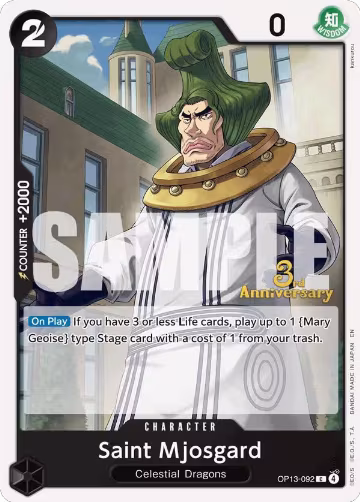 Saint Mjosgard (OP13-092), Carrying On His Will: 3rd Anniversary Tournament Cards — One Piece card price