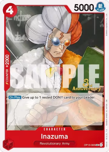 Inazuma (OP13-005), Carrying On His Will: 3rd Anniversary Tournament Cards — One Piece card price