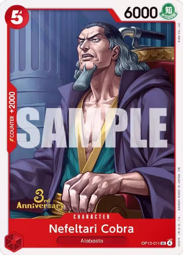 Nefeltari Cobra (OP13-011), Carrying On His Will: 3rd Anniversary Tournament Cards — One Piece card price